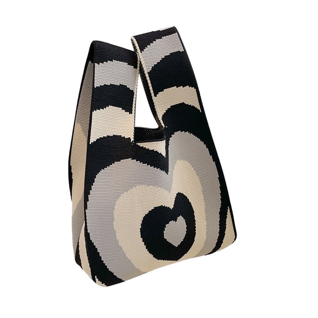 Bolso de compras de punto,Bolso de hombro de punto Bolso de compras de corazón Bolso de hombro de punto Claridad notable