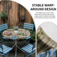 thumbnail image 5 of Spring Daisy Fitted Tablecloth with Elastic Edged, Round Table Cloth for Dining Table, Flowers Farmhouse Leaves Floral Pots Country Retro Waterproof Oil Proof Table Cover for Indoor Outdoor 55"-60", 5 of 8