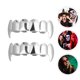 thumbnail image 5 of 2 unids plateado dientes plateados brace dientes superiores halloween accesorios decorativos, 5 of 6