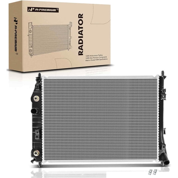 A-Premium Engine Coolant Radiator with Transmission Oil Cooler Compatible with Chevrolet Corvette 2005-2013 Chevrolet SSR Saab 9-7x, Automatic Transmission, Replace# 21996495