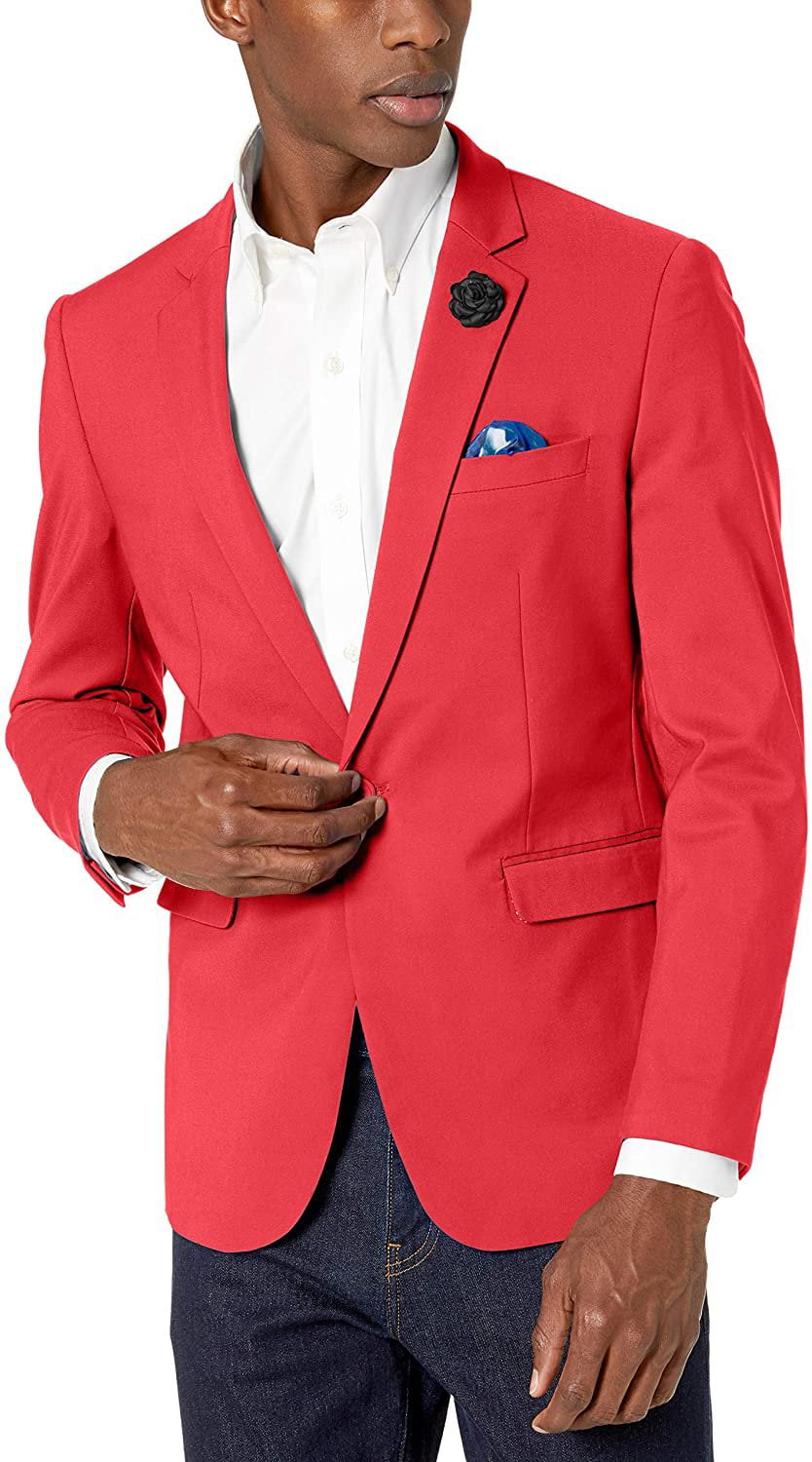 Post Ja wafer Azaro Uomo Men's Blazer Suit Sports Jacket Slim Casual Stylish, Satin Red,  Small - Walmart.com