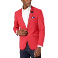 thumbnail image 1 of Azaro Uomo Blazer pour Homme Ajusté Habillé Décontracté Extensible Veston Sport Élégant, Satin Rouge, Très Petit, 1 of 3