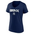 thumbnail image 2 of Women's Navy New York Yankees Hometown BRNX V-Neck T-Shirt, 2 of 3