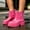 Hot Pink, variant on Women's Ankle Rain Boots, Glossy Waterproof Multi-Weather Pull-On Deep-Tread Sole Easy-Care Shoes Green 7