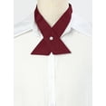 thumbnail image 4 of INSPIRE CHIC Women's Adjustable Criss-Cross Bow Ties Solid Snap Button Neck Tie for School Uniform Burgundy One Size, 4 of 5