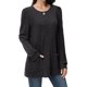 thumbnail image 2 of Camisas de Larga para Mujer, Suéteres Largos con Bolsillos, Túnicas Holgadas Negro L, 2 of 5