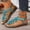 Blue, variant on Womens Flip Flops Solid Color Flower Decor Toe Post Women Sandals Flat Casual Beach Slippers Summer Sandals For Women Lightweight Footwear Beige US :7