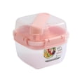 thumbnail image 1 of Caja para ensaladas, ensaladera de 1300ml, compartimento práctico multiusos para llevar, recipiente para ensalada, frutero para puré de patatas y Rosa, 1 of 9