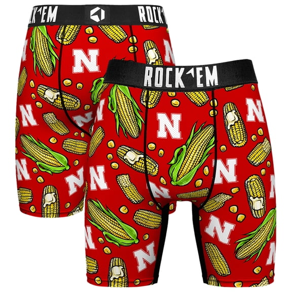 Men's Rock Em Socks Scarlet Nebraska Huskers Localized Boxer Briefs
