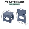 thumbnail image 2 of Uxcell Taburete de paso plegable de 8" para adultos, capacidad de 88 lbs, taburete antideslizante con mango, azul, pequeño, 2 of 7