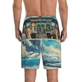 thumbnail image 2 of Balery Comic Airplane Cockpit Illustration Men's Cotton Knit Pajama Shorts Waistband & Pockets,Short Pajama Pants-4X-Large, 2 of 8