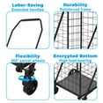 thumbnail image 5 of Shopping Cart with Shelf,Grocery Cart on Wheels,Foldable Utility Shopping Carts with Double Basket and 360° Rolling Swivel Wheels for Groceries Laundry, 5 of 8