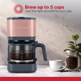 thumbnail image 2 of Holstein Housewares 5-Cup Coffee Maker with Auto Pause and Permanent Filter, Dark Grey & Rose Gold, 2 of 8