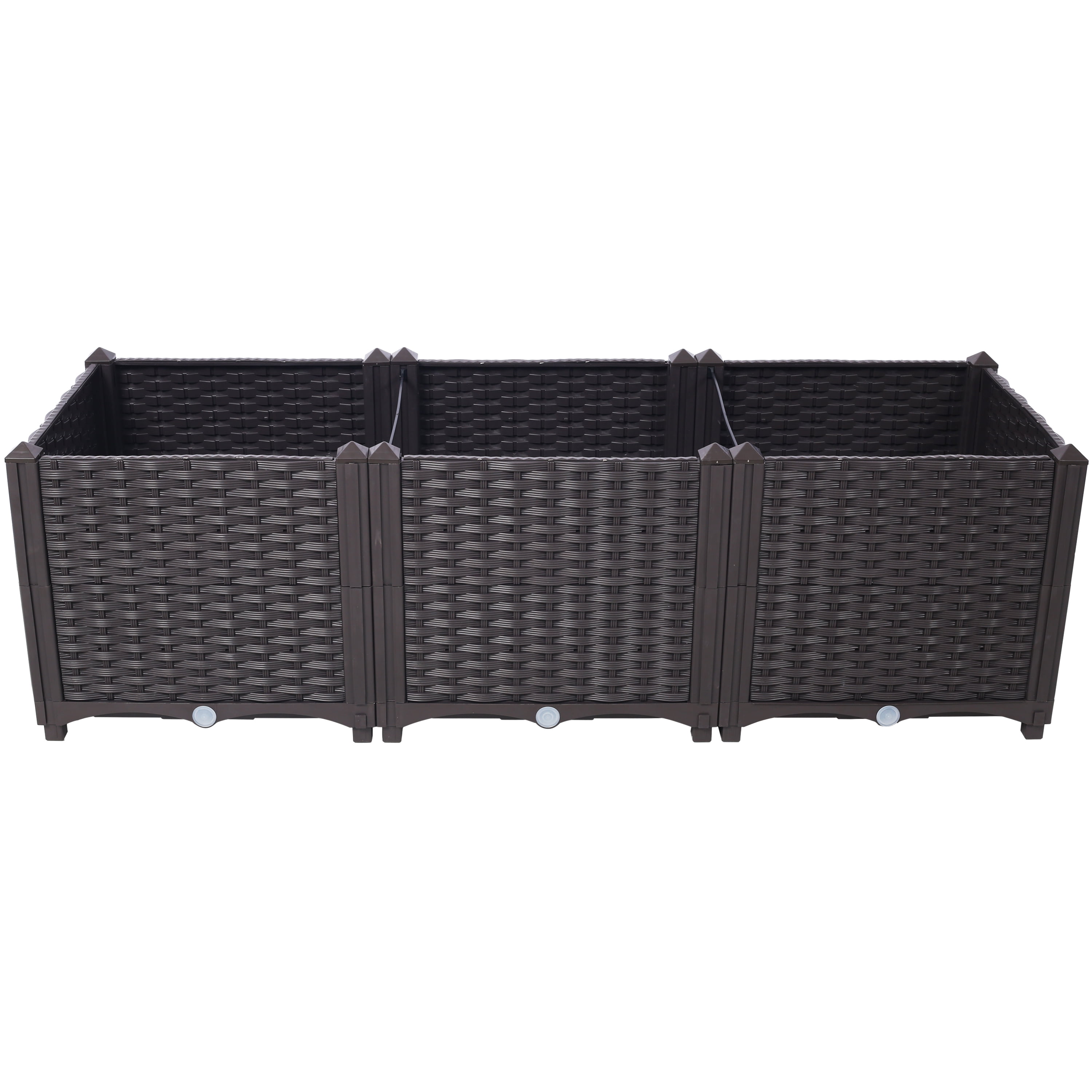 Deep Raised Garden Bed Plastic Planter Boxes for Vegetables Flowers Herbs and Succulents,Self-Watering Planter Box Raised Bed to Grow Flowers, Herbs & Vegetables