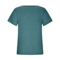thumbnail image 5 of Timegard Summer Tops for Women V Neck Short Sleeve Solid Color Comfy Tee Shirts Casual Tops Drop Shoulder, 5 of 6