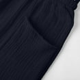 thumbnail image 5 of Seductiva Blue Women's Lounge Pants Women’s 3/4 Linen Trousers for Summer Lightweight Muslin Cropped Pants with Pockets, Elastic Waist Loose Fit Casual Beach Pants for Sports, Leisure & Travel, 5 of 6