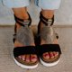 thumbnail image 3 of Bolsa Verano mujer zapatos casuales moda pescado boca cuña sandalias calzado (negro 36) JShteea Para Estrenar, 3 of 7