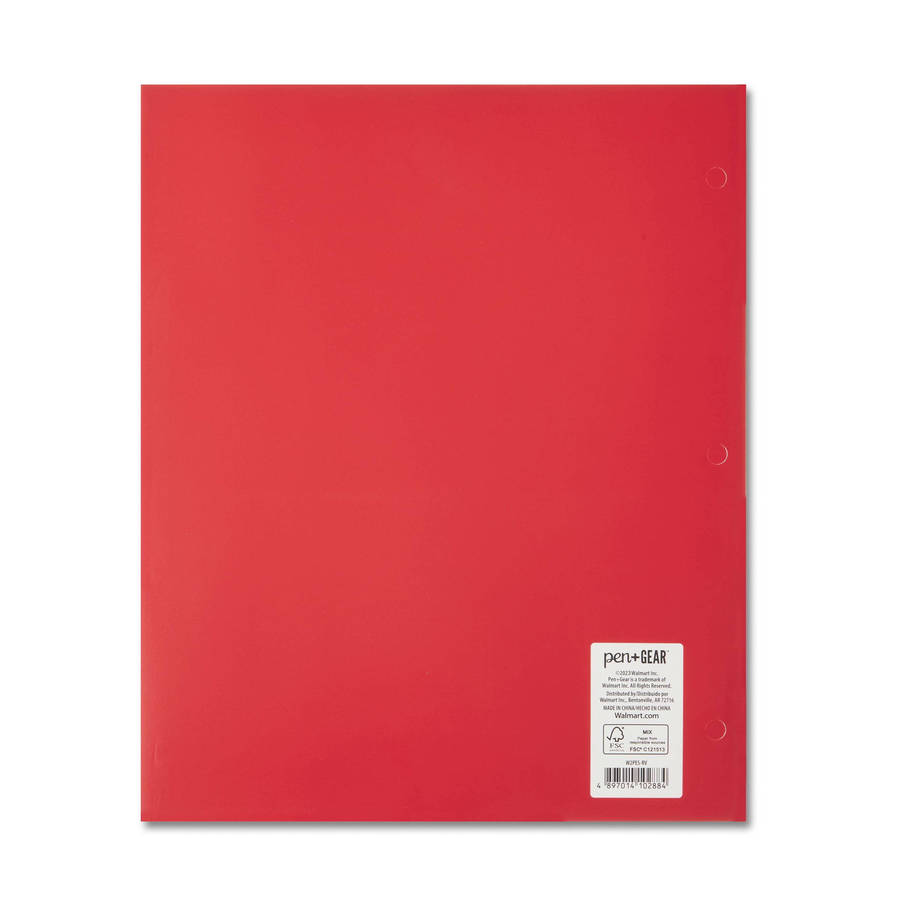 Pen+Gear 2-Pocket Paper Folder, Red