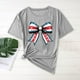 thumbnail image 2 of Camisas de Manga Corta para las Mujeres Moda Casual Impresión Cuello Redondo Suéter Tee Blusas, 2 of 5