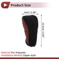 thumbnail image 4 of Cubierta de pomo de cambio de marcha única para automóvil SUV camión RV cremallera protector de palanca de cambios PU poliéster rojo, 4 of 7