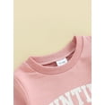 thumbnail image 5 of Hirigin Toddler Baby Girl Clothes Aunties Bestie Outfit Letter Sweatshirts Solid Color Pants 6 12 18 Months 2T 3T Fall Winter Set, 5 of 8