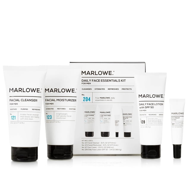 Set de cuidado de la piel MARLOWE. Kit facial diario esencial para hombre