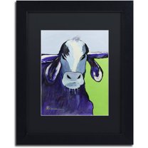 Trademark Fine Art "Bull Drool II" Canvas Art by Pat Saunders-White, Black Matte, Black Frame