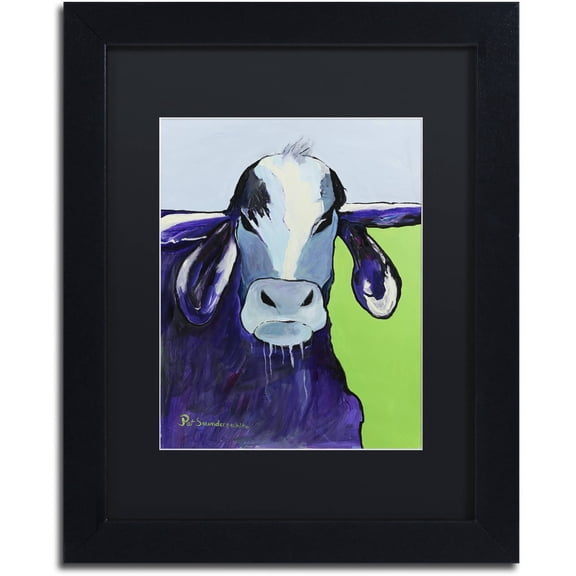 Trademark Fine Art "Bull Drool II" Canvas Art by Pat Saunders-White, Black Matte, Black Frame