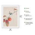 thumbnail image 2 of Persimmon and a Japanese Sparrow - Vintage Japanese Woodblock Print by Seiyosai Shunshi c.1900's - Japanese Unryu Rice Paper Art Print (Unframed) 18 x 24 in, 2 of 4