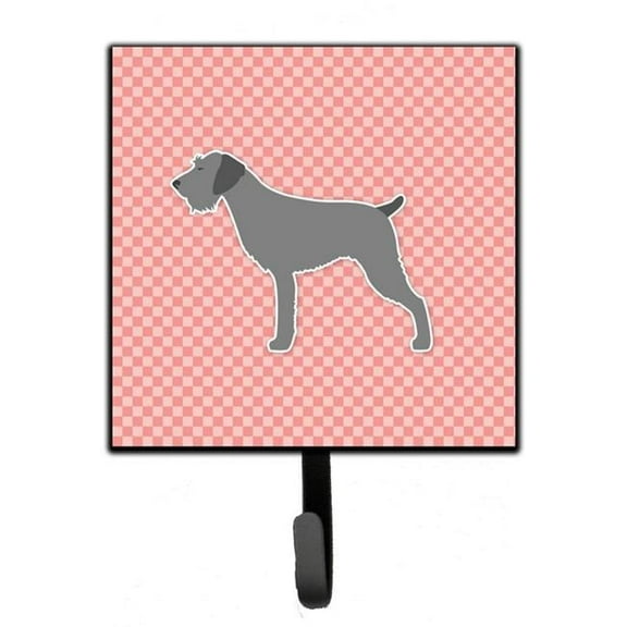 German Wirehaired Pointer Checkerboard Pink Leash or Key Holder