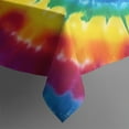 thumbnail image 4 of Rainbow Tie Dye Concentric Circles Rectangle Tablecloth 60"x120",Waterproof Polyester Rectangle Table Cloth, Wipeable Spillproof Polyester Tablecloth for Dining, Camping, Indoor and Outdoor, 4 of 6