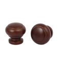 thumbnail image 2 of 15pcs Home Cabinet Drawer Wooden Wood Pull Knob Grab Handle Dark Brown 27mmx25mm, 2 of 5