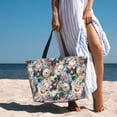 thumbnail image 6 of Kdxio Colorful Flowers for Beach Bag for Women Large Beach Tote Bag Waterproof Sandproof Swim Bag with Zipper Pockets Beach Vacation Travel, 6 of 7