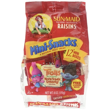 Sun Maid Raisins Mini Snacks 12 ct, Pack of 3
