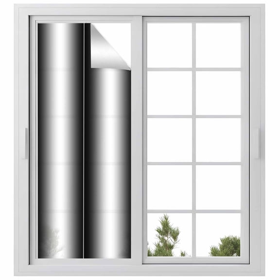 Black White Privacy Window Film, Decorative Frosted Glass Window Film, Gradient Gray Monochrome Minimalist Stripe Reusable Peel and Stick Static Cling for Home Bathroom Office Glass Door 29.5"x78.7"