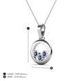 thumbnail image 5 of TriJewels Iolite Open Circle Women Three Stone Pendant Necklace in 10K White Gold, 5 of 6