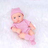 Qonioi 7.48 Inch Newborn Baby Doll, Soft Vinyl Realistic Doll with Pacifier, Reborn Baby Figure, Lifelike Infant Doll