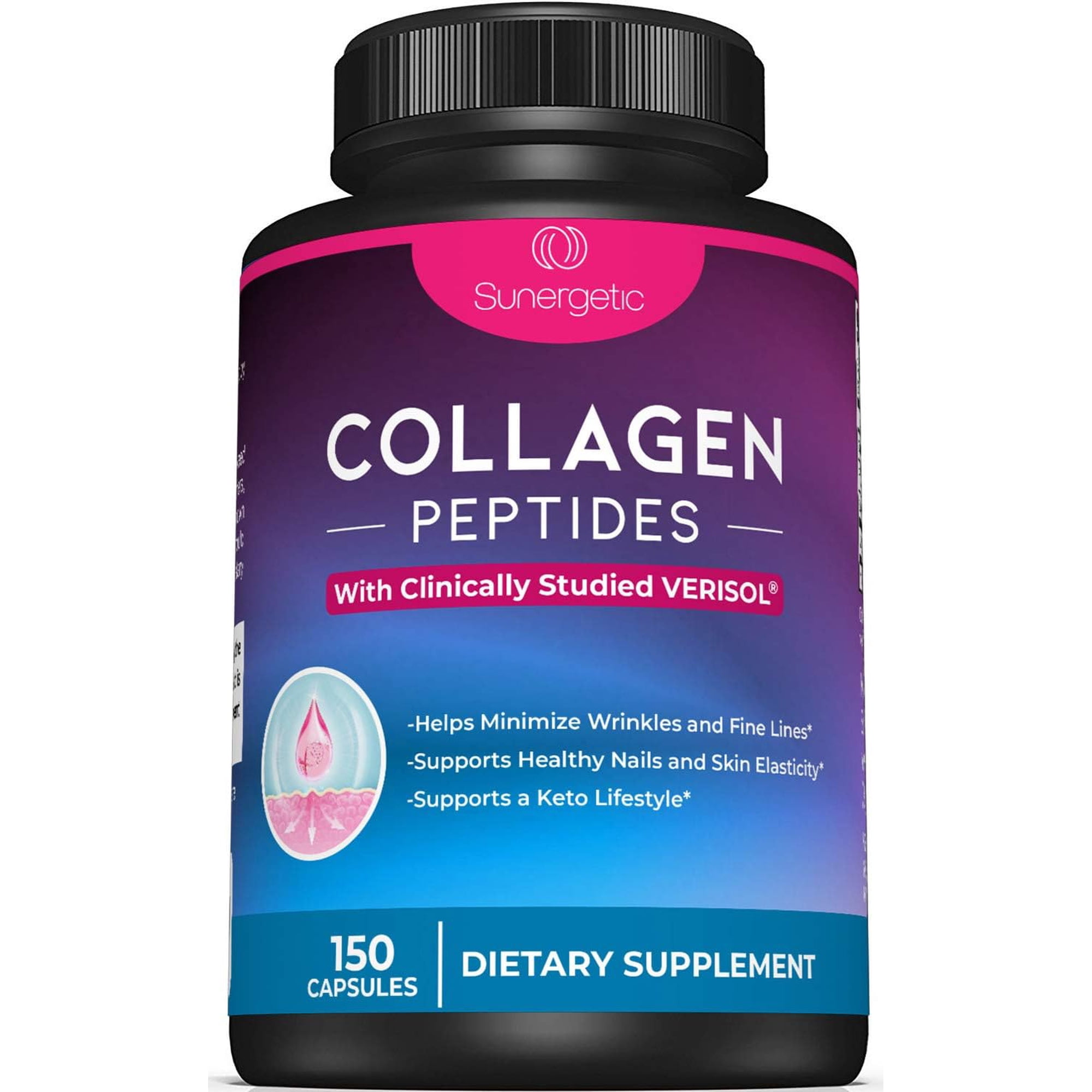 Collagen Peptides Capsules, Collagen Supplement for Joints, Hair, Skin, and Nails, 150 Count