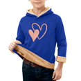 thumbnail image 5 of CPNG Girls Fleece Lined Hoodies Heart Print Long Sleeve Hooded Sweatshirts Without Pocket Kids Loose Fit Daily Pullover Sweatshirt, 5 of 6