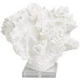 thumbnail image 5 of 12" x 8" White Polystone Textured Coral Sculpture with Clear Acrylic Base, by DecMode, 5 of 8