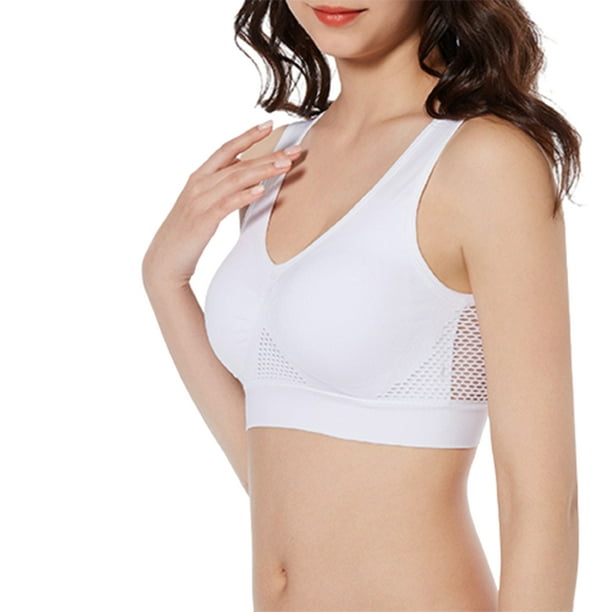 Koszal Women Bra Hollow Out Breathable Solid Color Padded Seamless