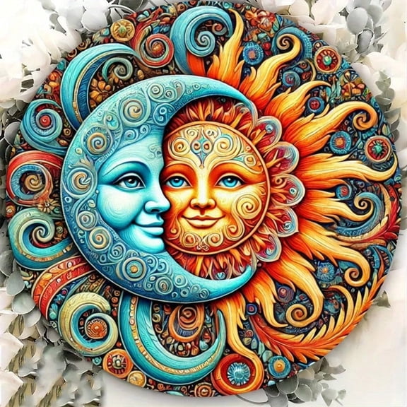 HELLOYOUNG Decorative Moon Sign – 1PC Foil Engraving Plaque! Iron Metal Door & Cafe Decor, Home Room Wall Art | Local Delivery