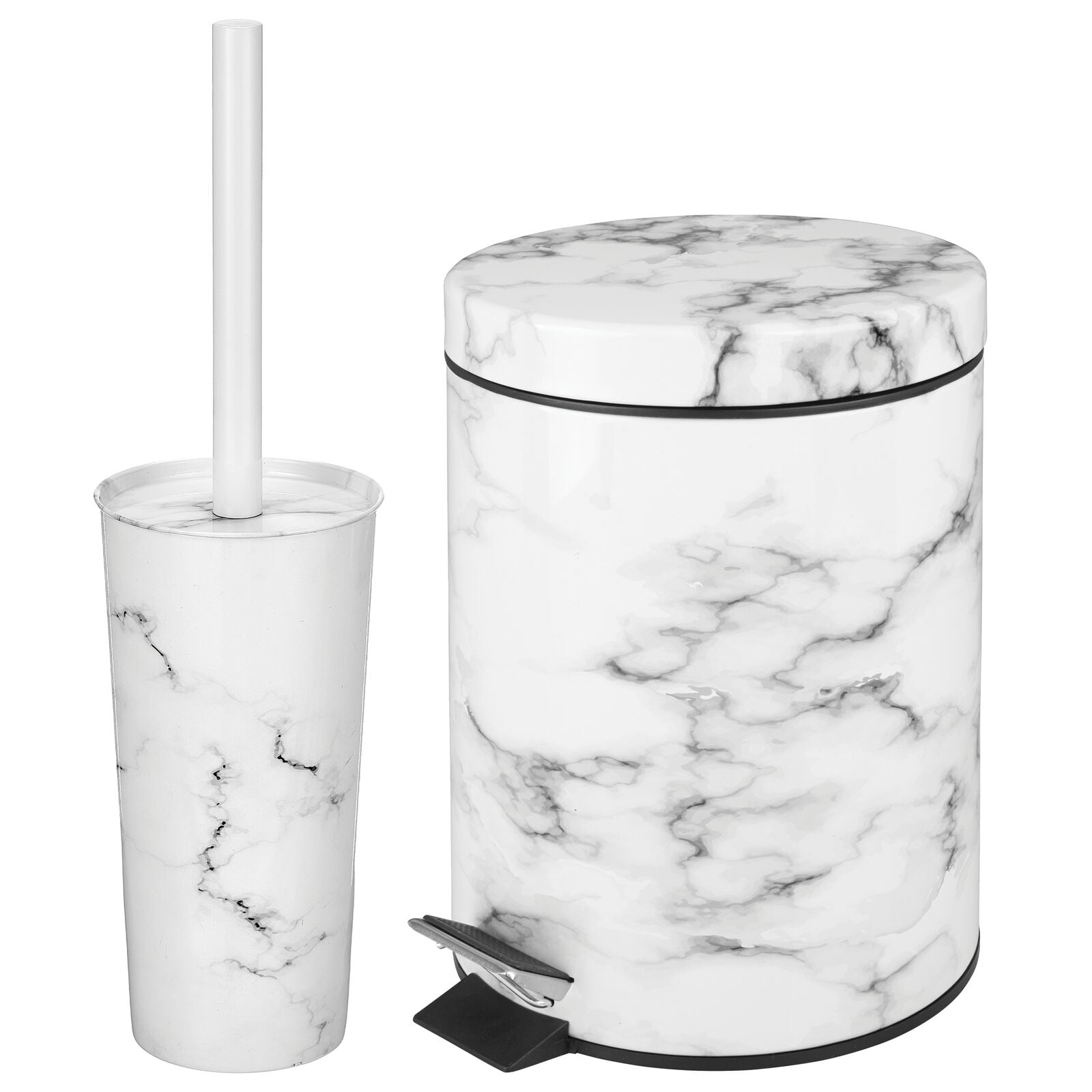 mDesign Metal Steel/Plastic Toilet Bowl Brush/Holder and Round 1.3