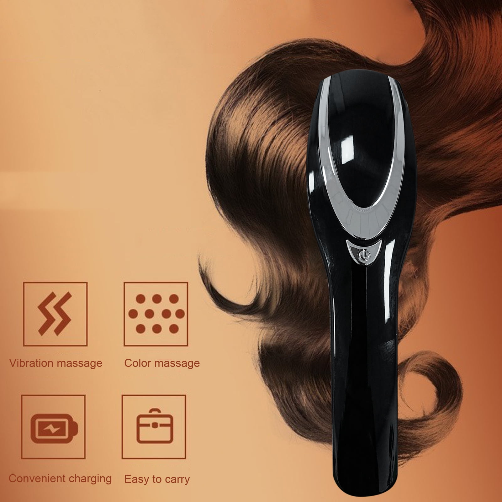 Happydeer Electric Hair Growth Comb Professional Scalp Massager Red Blue Light Therapy Hair Loss Treatment Portable Electric Massage Brush for Thinning Hair