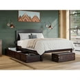 thumbnail image 2 of Warren, Solid Wood Platform Bed with Storage Drawers (Set of 2), Queen, Espresso, 2 of 5