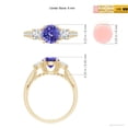thumbnail image 5 of ANGARA Natural Prong Set Tanzanite and Diamond Three Stone Engagement Ring in 14K Yellow Gold for Women (Size-6mm) | December Birthstone, Anniversary, Jewelry Gift for Women | Natural Tanzanite Ring, 5 of 9