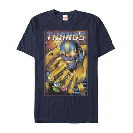 Men's Marvel Thanos Galactic Mad Titan Graphic Tee Navy Blue 2X Large
