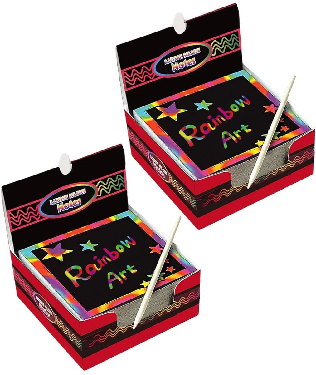 2 Pack Scratch Art for Kids,Rainbow Scratch Paper Art Kits Magic