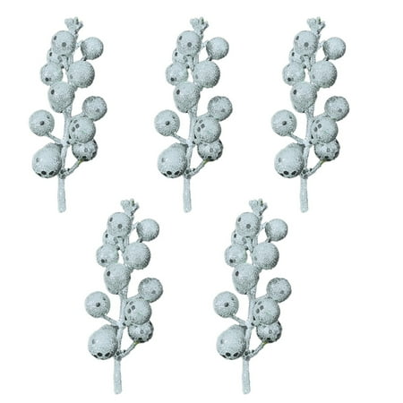 

Clearance!!DpkshiaArtificial flowers 5pcs Christmas Imitation Berries Simulation Berry Picks Holly Berry Branch Christmas Picks And Sprays Wedding Decorations for Party Winter Foam