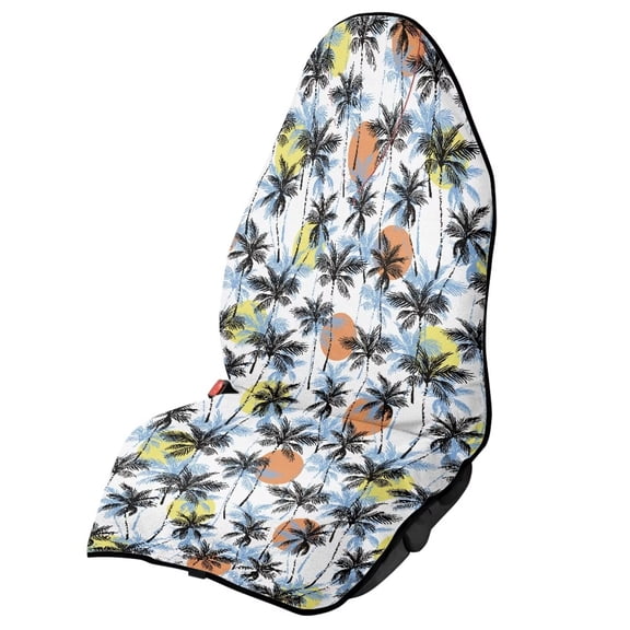 KUIFORTI Palm Tree Sun Print Waterproof Car Seat Cover Towel - Car Protective Front Seat Covers for Gym,Workout,Beach,Hiking,Running , Fits Most Cars, SUVs and Trucks